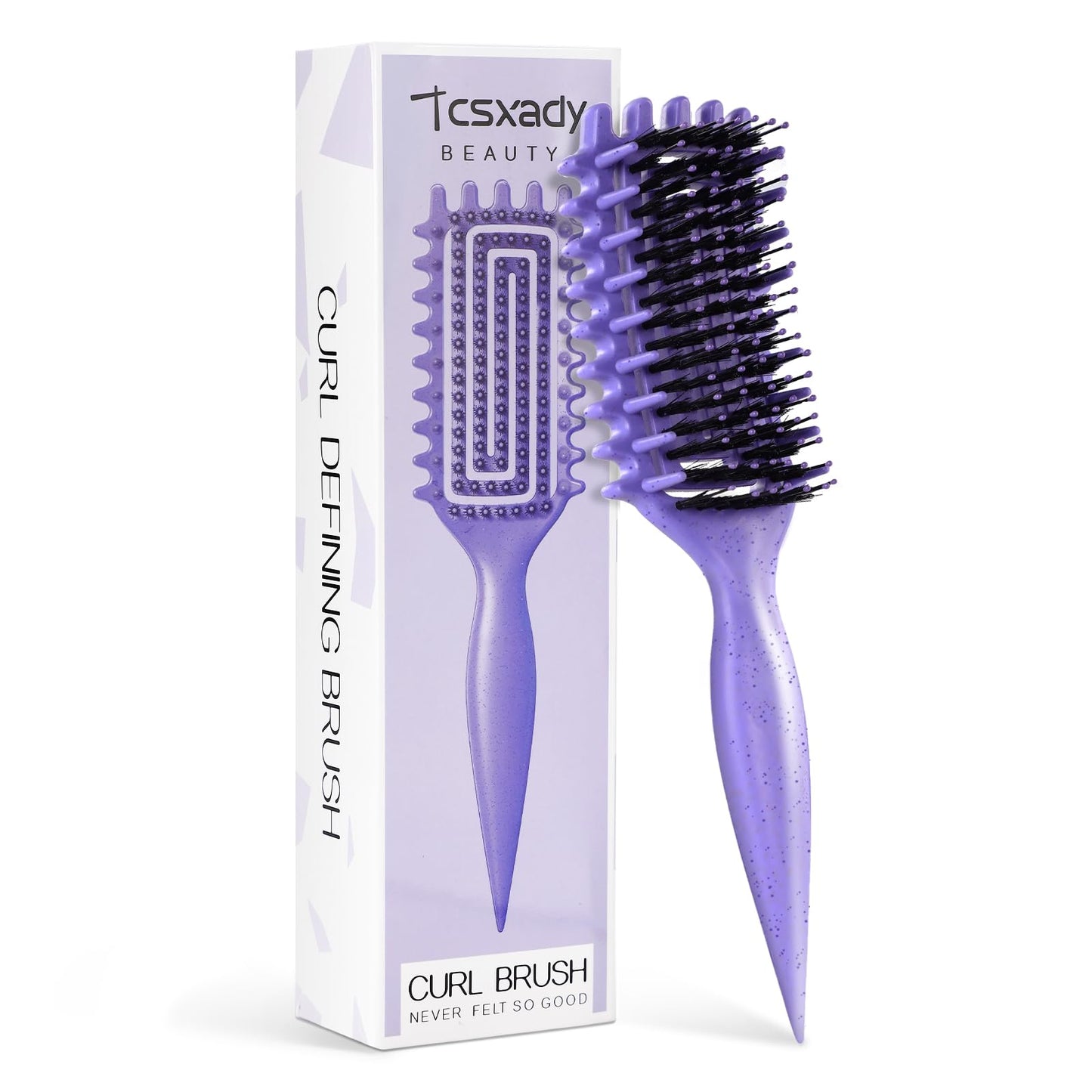 Curly Hair Brush,Curl Defining Brush for Effortlessly Defined Curls & Waves,Vented Hair Brush for Wet & Dry Hair,Women and Men,Reduces Frizz (Purple)