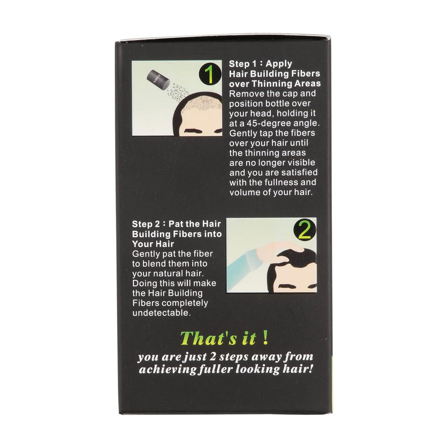 Dark Brown Colored Hair Building Fibers - Instantly Thicken Thinning Hair for Men and Women