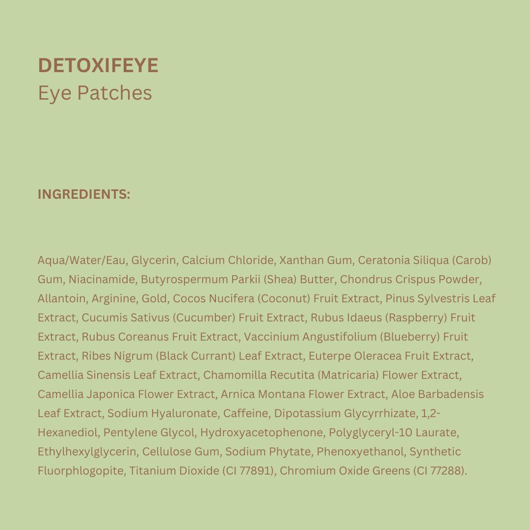 Pixi DetoxifEYE Hydrogel Under-Eye Patches, Cucumber, Hyaluronic Acid & Caffeine, Depuff & Brighten Eyes, 30 Pairs (60 Patches)