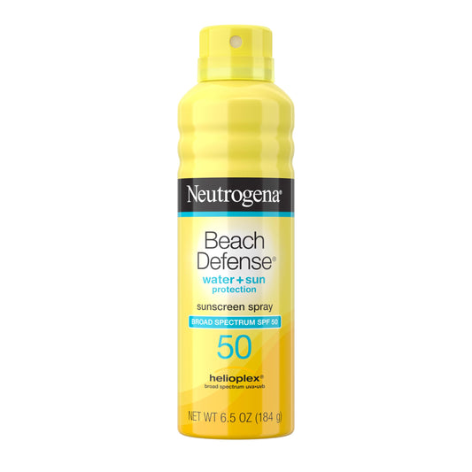 Neutrogena Beach Defense SPF 50 Sunscreen Spray, Reef-Safe, Oxybenzone & Octinoxate Free, Broad Spectrum Face & Body Sunblock, 6.5 Oz