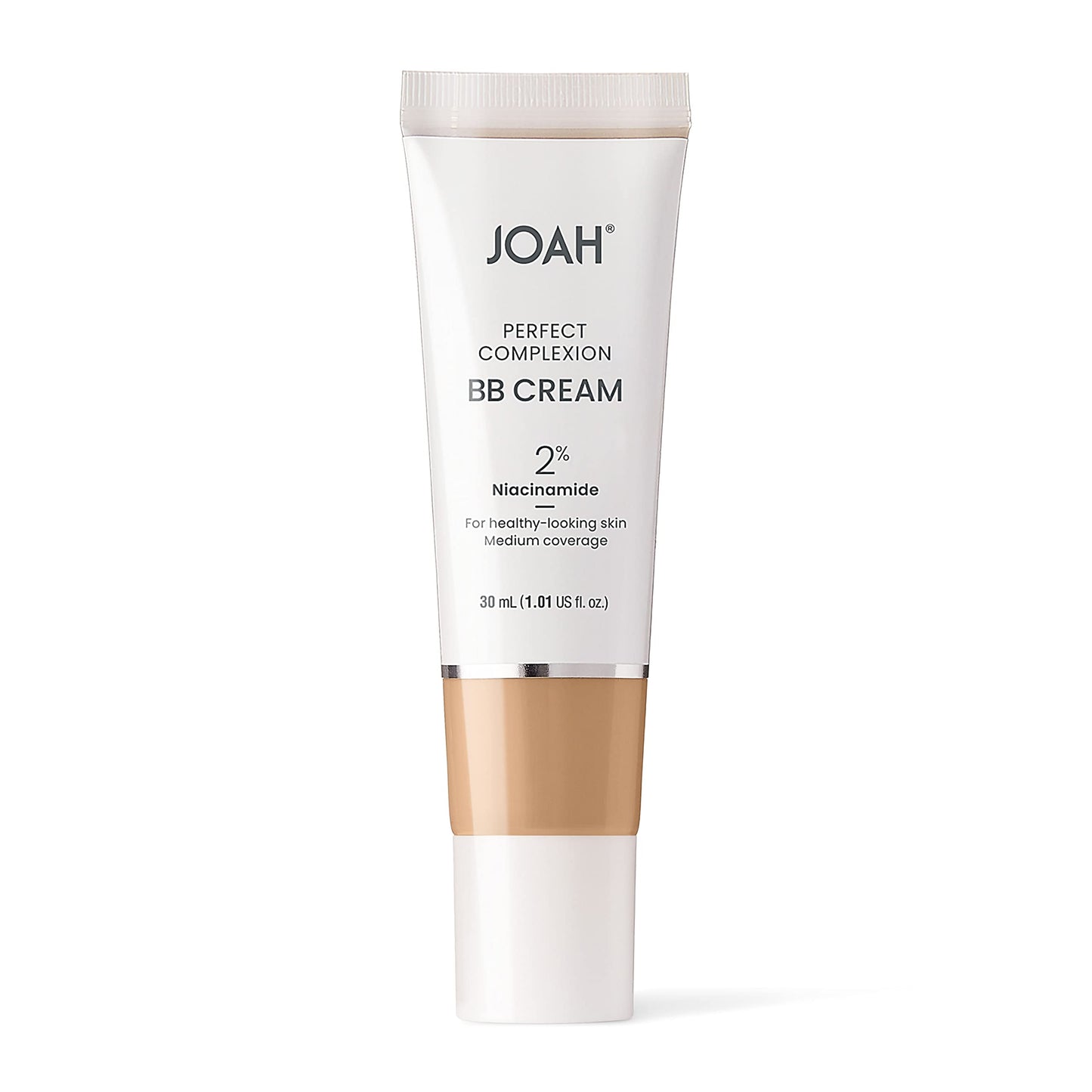 JOAH Beauty Perfect Complexion BB Cream - Lightweight Korean Makeup, Medium Buildable Coverage, Semi-Matte, Evens Skin Tone, Hyaluronic Acid & Niacinamide, Light Warm