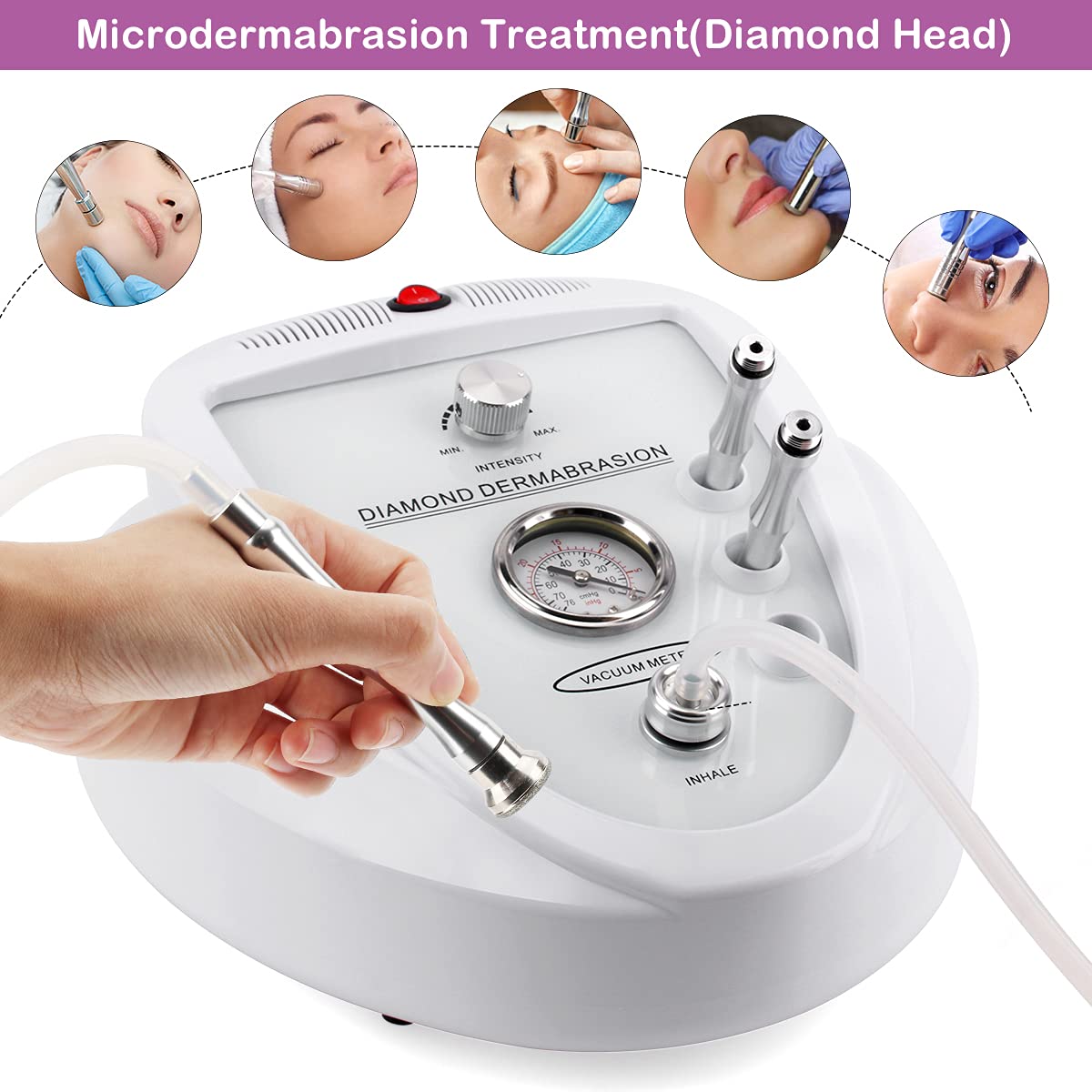 Diamond Microdermabrasion Machine, Yofuly 65-68cmHg Suction Power Professional Dermabrasion, Home Use Facial Skin Care Equipment