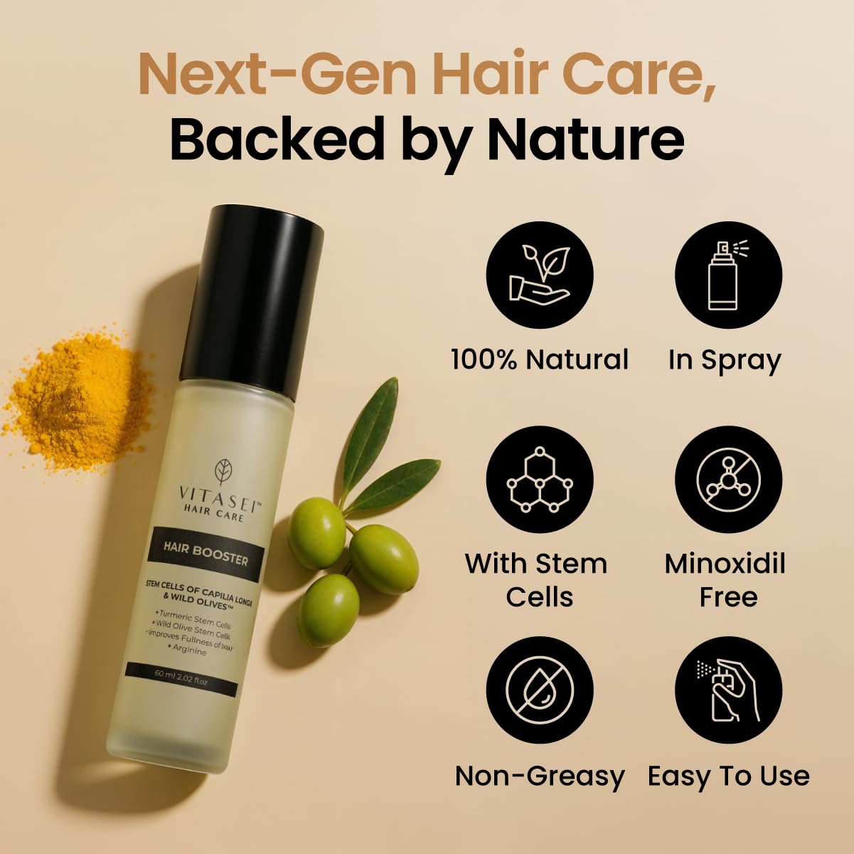 Hair Booster Serum for Women & Men – Peptide-Enriched Hair Tonic with Capilia Longa & Arginine for Thick, Strong, Revitalized Hair – 2 Fl Oz, 3 Pack