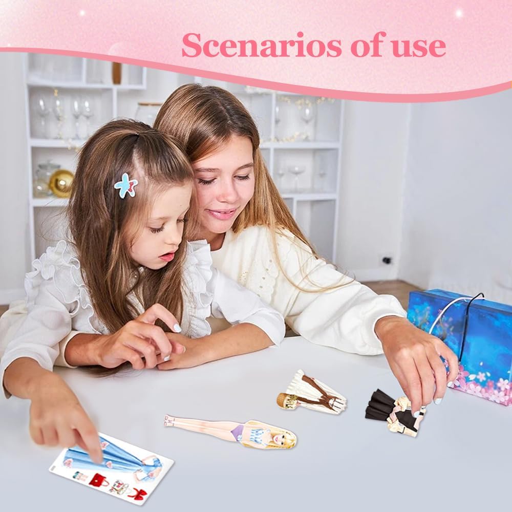 Yilia Magnetic Princess Dress Up Paper Dolls for Girls 4-7, 2025 Pretend Play Toy Set with Magnet Clothes, Birthday Gift