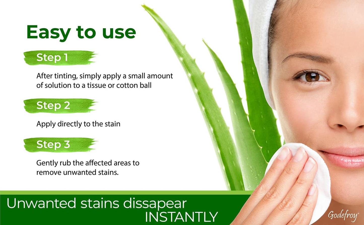 Godefroy Hair Color Stain Remover 4oz – Gently Removes Hair Dye Stains from Skin & Hair – Safe for Eyebrows & Lashes, Infused with Aloe Vera (40 Uses)