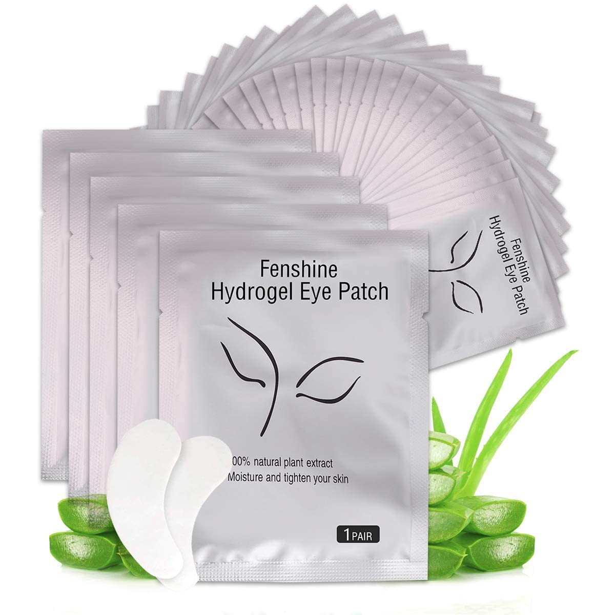 Fenshine 200 Pairs Eyelash Extension Eye Pads Lint Free Hydrogel Eye Patches Professional Under Eye Gel Pads for Lash Extensions Supplies
