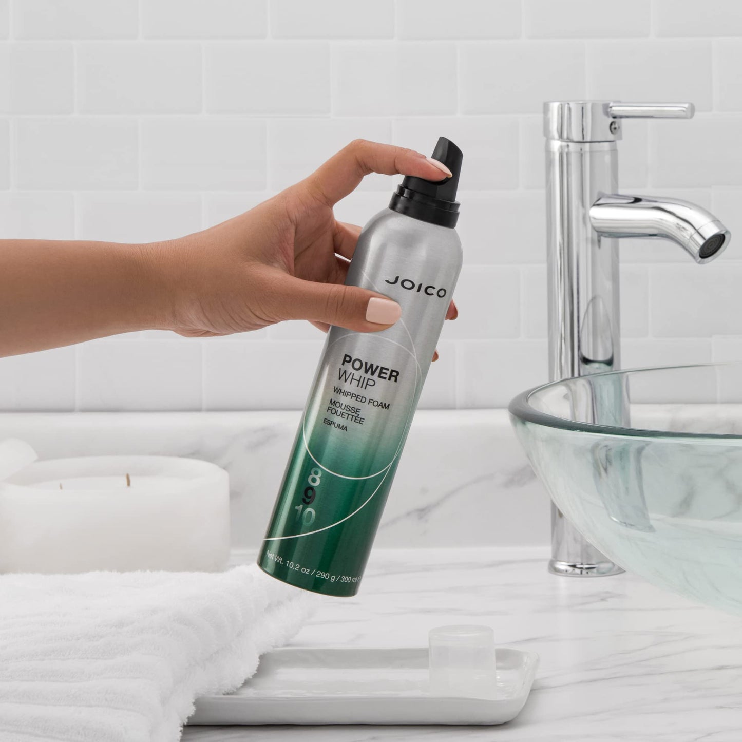 Joico Power Whip Whipped Foam – Volumizing & Body Boost, Heat & Humidity Protection, Frizz Control, Shine Enhancer, 10.2 Fl Oz