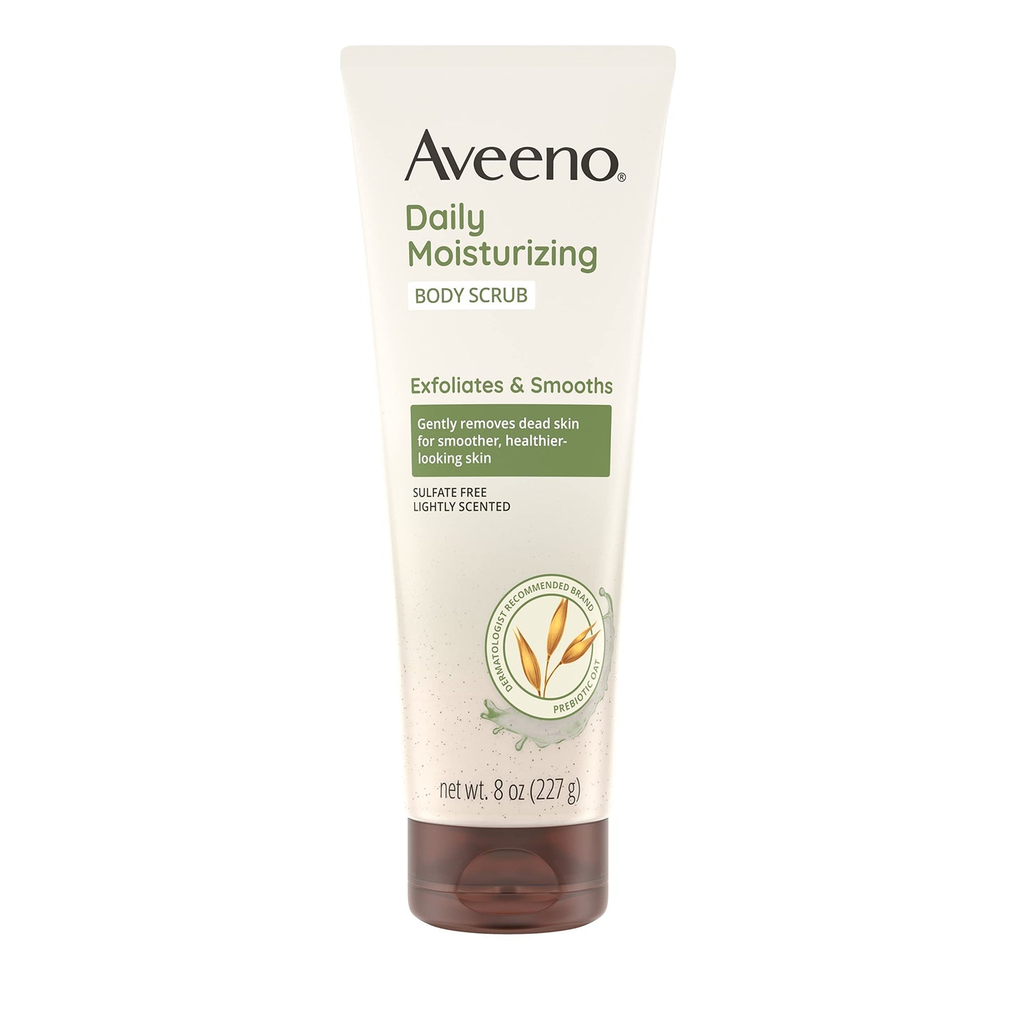 Aveeno Daily Moisturizing Body Scrub – Exfoliating, Prebiotic Oat Formula, Sulfate-Free, Soap-Free, Dye-Free Body Wash for Smooth Skin, 8oz