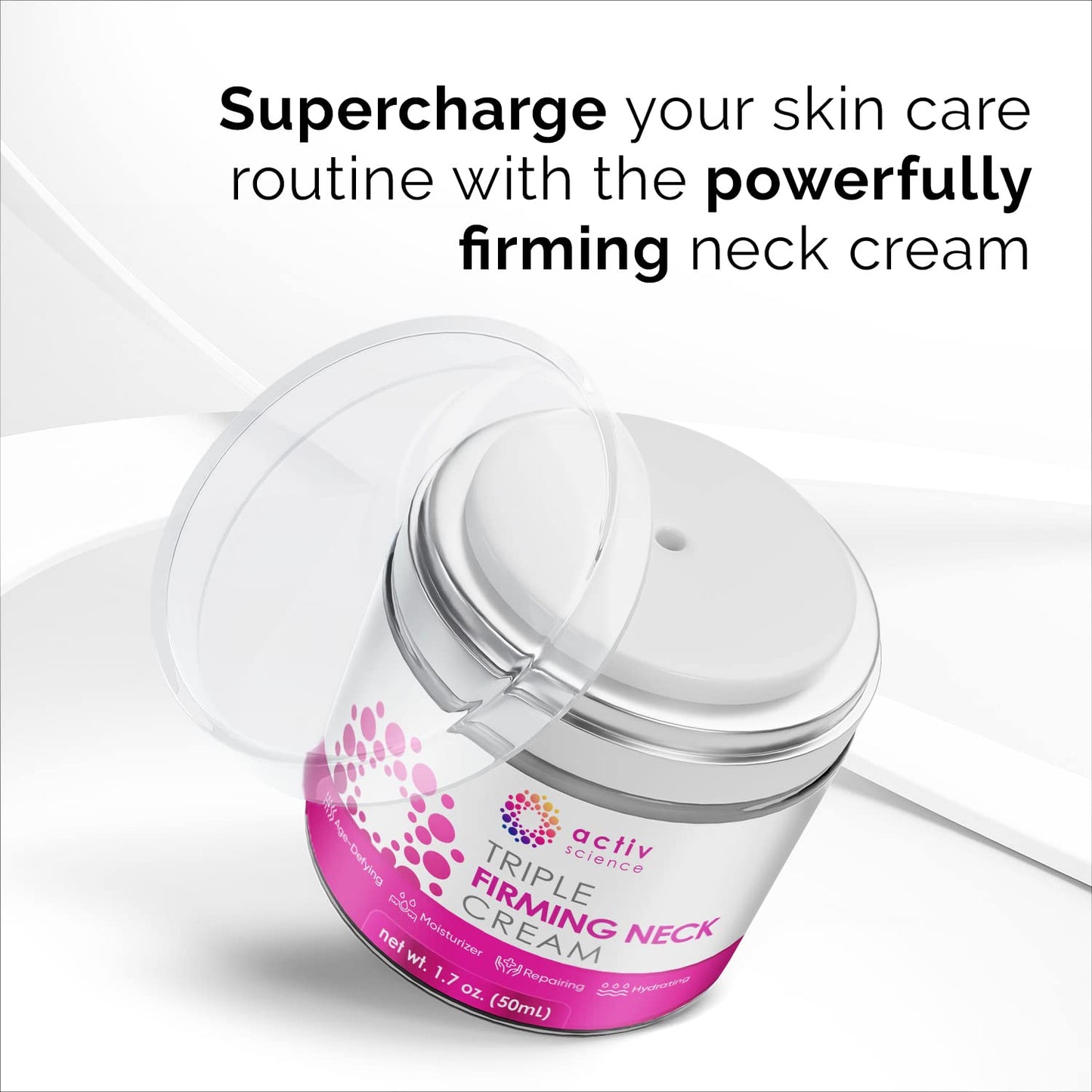 ACTIVSCIENCE Neck Firming Cream – Anti-Aging Face & Neck Moisturizer with Retinol, Collagen & Hyaluronic Acid, Hydrating & Firming