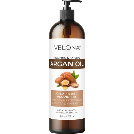 velona Argan Oil - 8 Fl Oz | 100% Pure and Natural | Morocco Oil | Skin, Body and Face Care | Nails Protector | Unrefined, Cold Pressed | Cap Kit