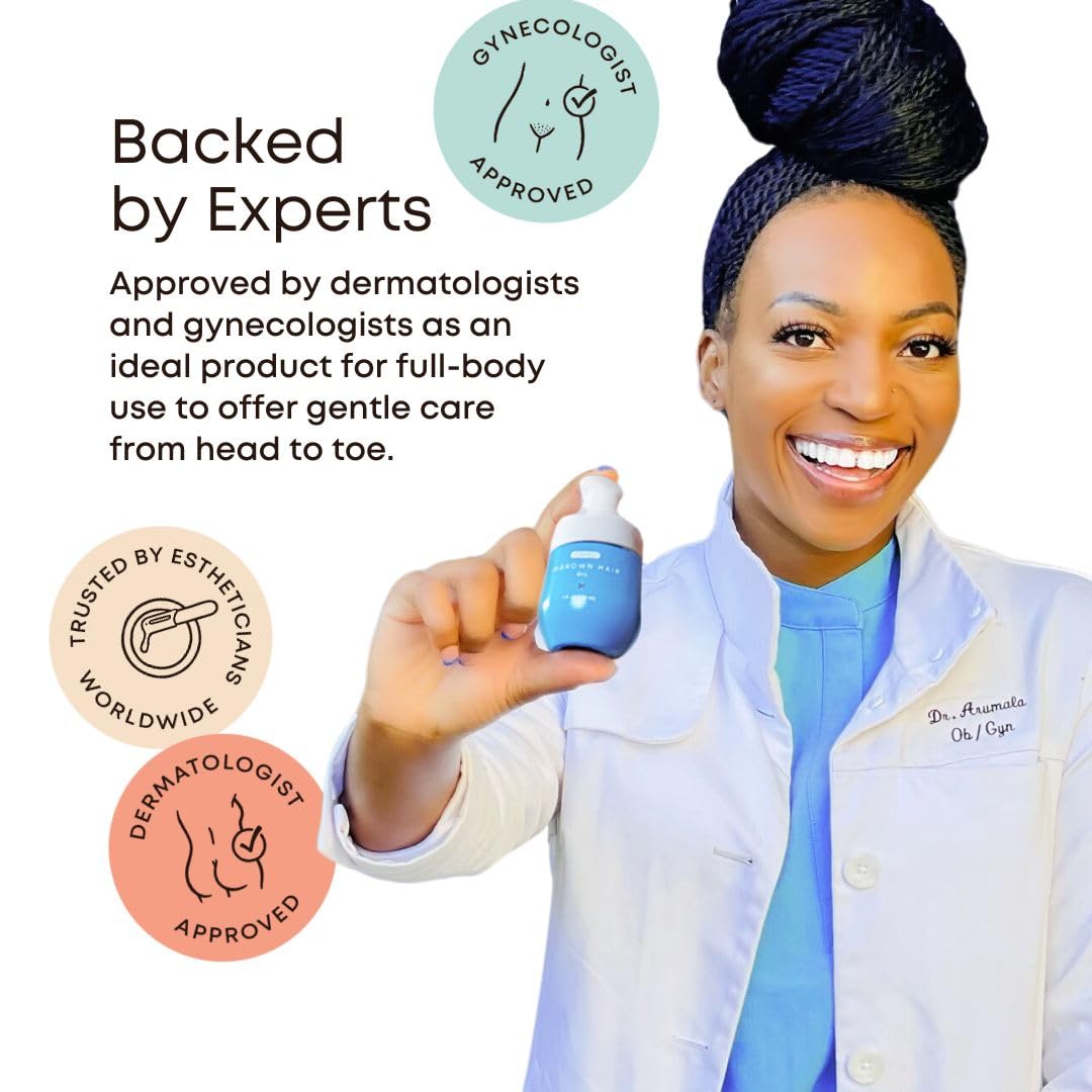 Bushbalm Ingrown Hair Exfoliating Scrub – Pre-Shave Sugar Scrub for Razor Bumps, Dry & Sensitive Skin, Soothing Buffing Treatment, 236ml