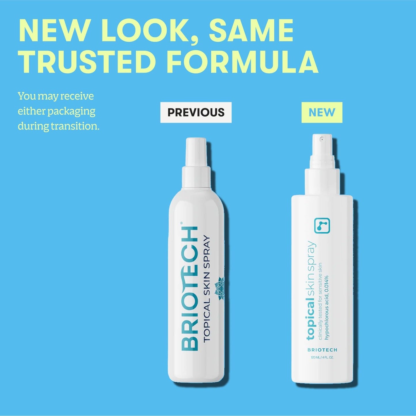 BRIOTECH Hypochlorous Acid Skin Spray – HOCl Facial & Body Mist for Sensitive Skin, Soothes Redness, Irritation, Feet & Scalp, 4 oz