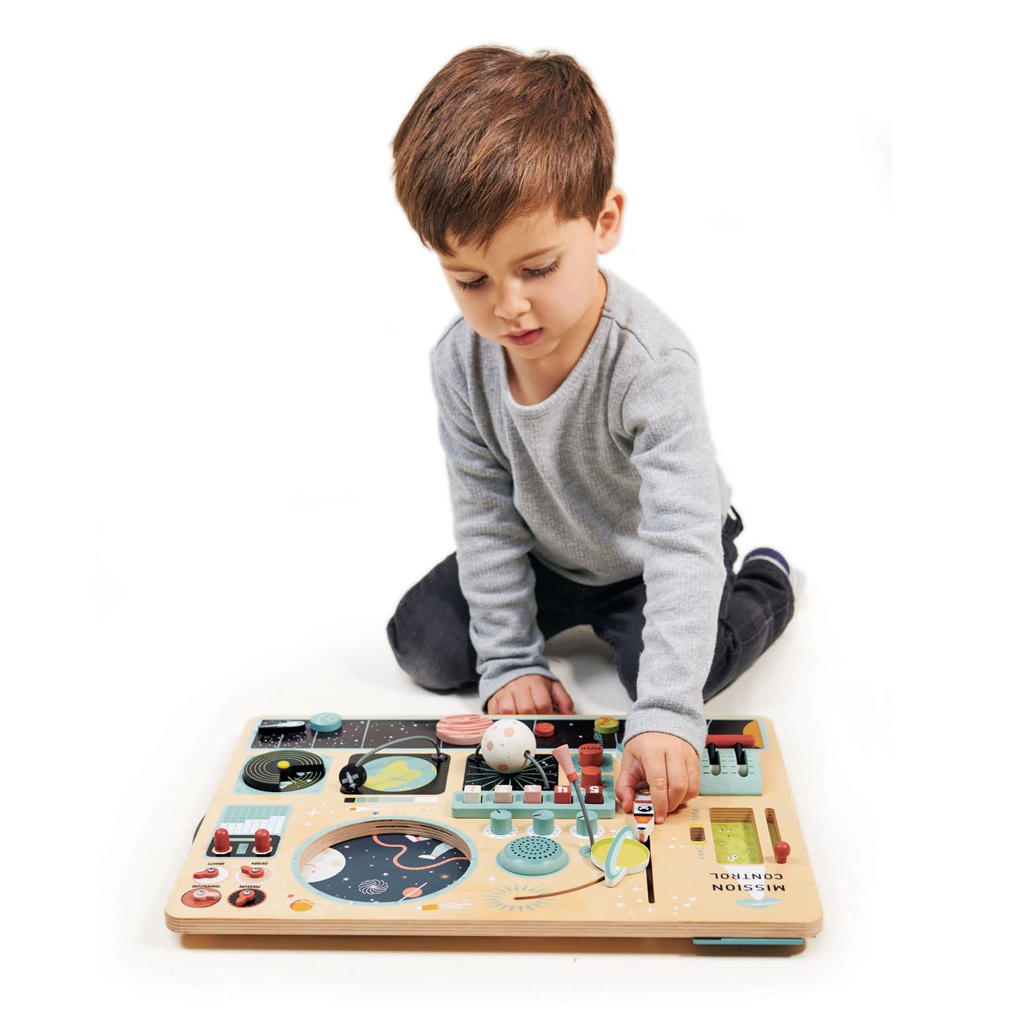 Tender Leaf Toys Wooden Space Station Playset – Rocket Dashboard, Inter-Galactic Mission Activities for Kids Ages 3+, Imaginative STEM Play