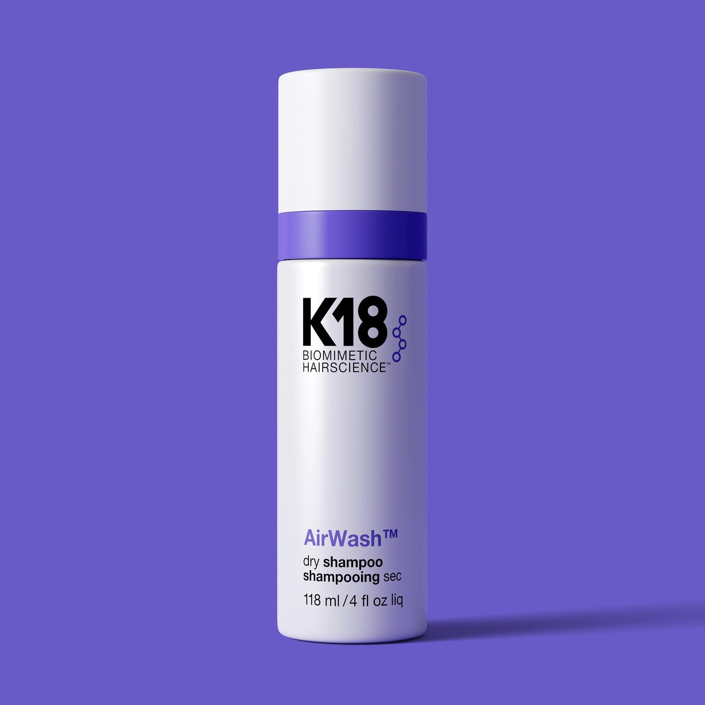 K18 AirWash™ Dry Shampoo, Non-Aerosol, Balances Scalp & Controls Excess Oil Production, 4 Fl Oz
