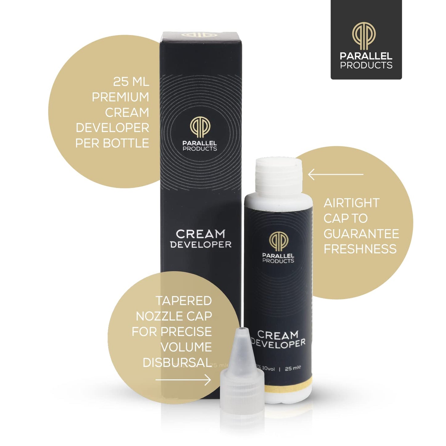 Parallel Products - 3% 10 Volume Tint Developer - 25mL - Oxidant for Coloring - Mix with Luxe Spot Color Cream Dye/Kit