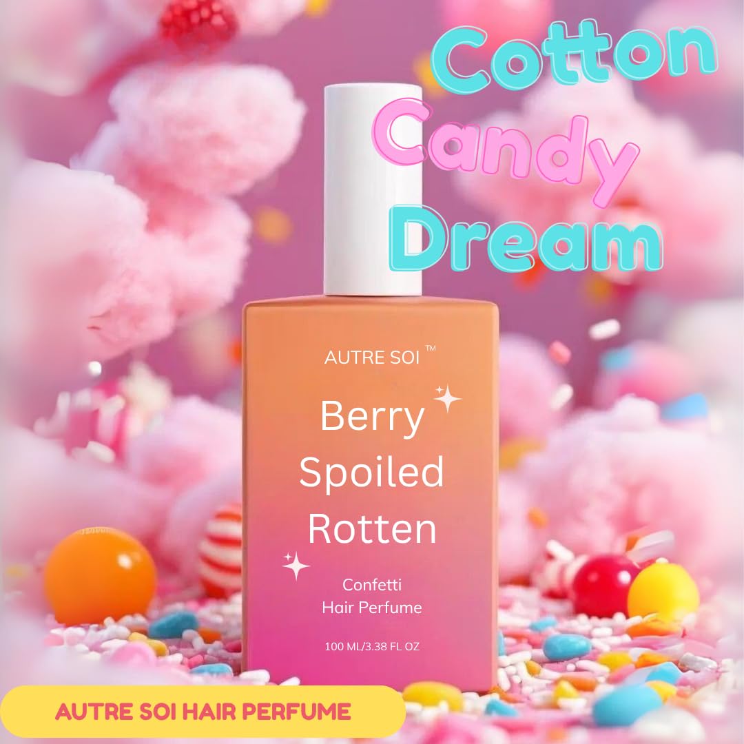 AUTRE SOI Confetti Hair Perfume, Berry & Vanilla Scent, Sweet Fruity Cotton Candy Mist, 100ml, Long-Lasting, Cruelty-Free