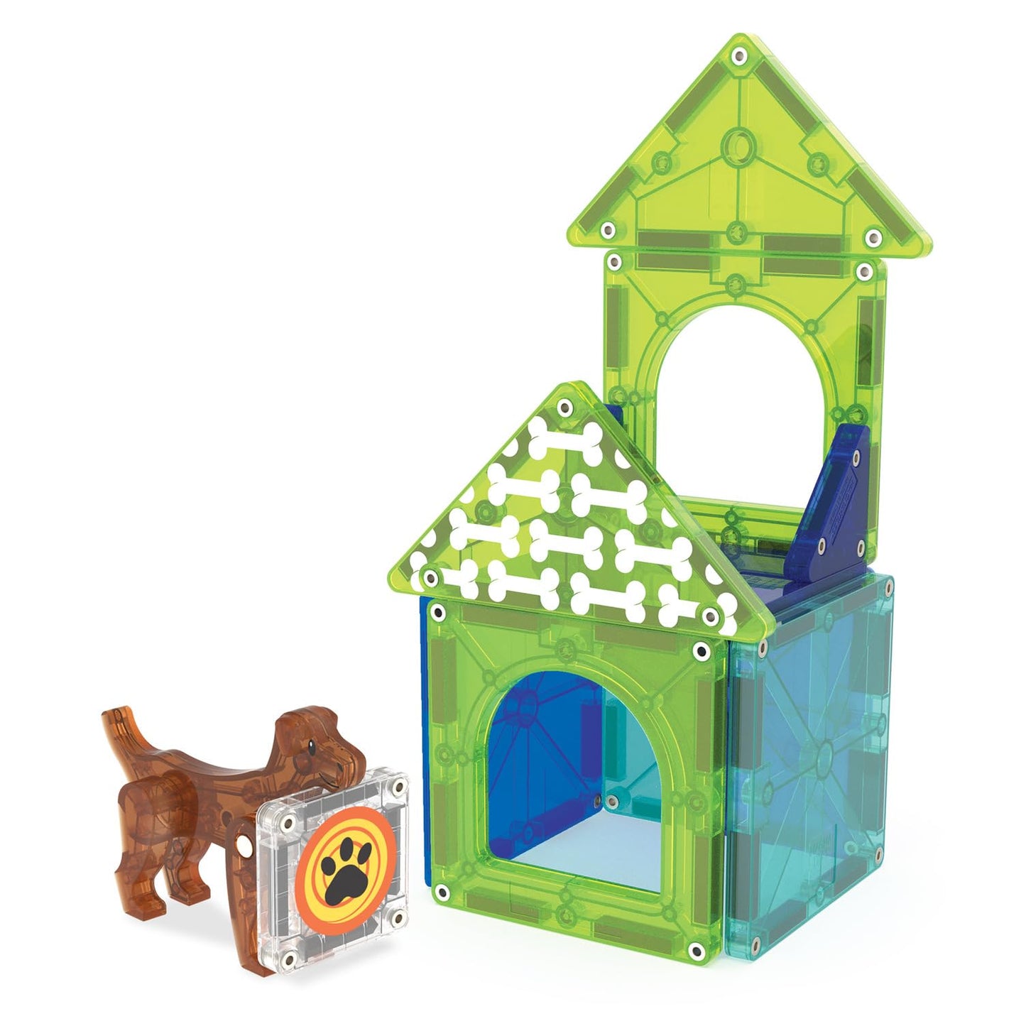 MAGNA-TILES Dog House 13-Piece Magnetic Construction Set, The Original Magnetic Building Brand