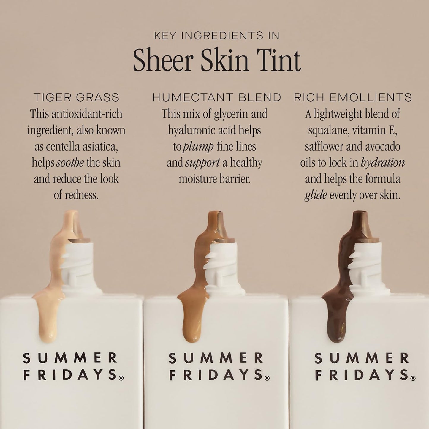 Summer Fridays Sheer Skin Tint with Hyaluronic Acid – Light-Medium Shade 4, Neutral Olive Undertones – Hydrating, Sheer to Light Coverage, 1 Fl Oz