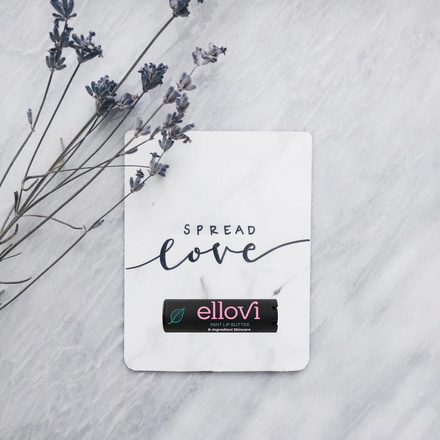 Ellovi Natural Mint Lip Butter Balm – Ultra-Hydrating Vegan Lip Care Made with 6 Pure Edible Ingredients – Moisturizes & Softens Lips All Day