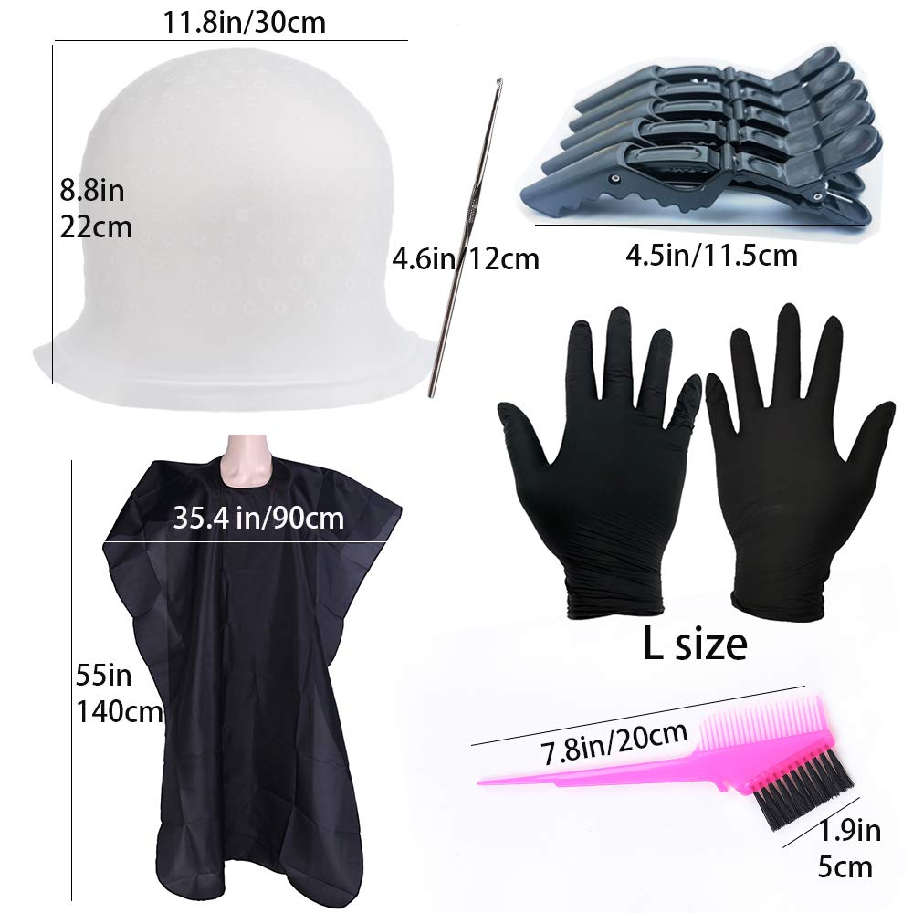 Silicone Highlight Cap Set 2PCS – Reusable Hair Highlighting Caps with Hooks, Professional Salon Hair Coloring & Dyeing Tools for Women & Men