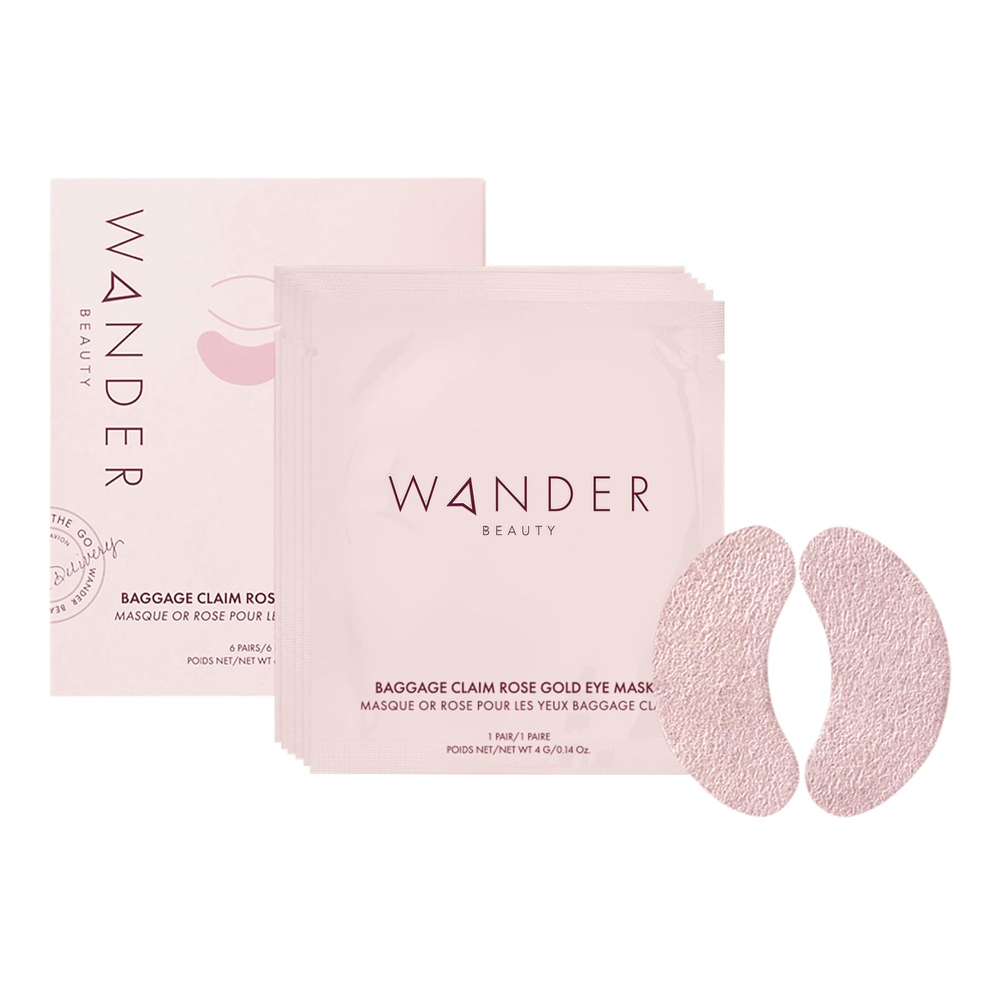 Wander Beauty Baggage Claim Rose Gold Under Eye Patches – 6 Pairs, Depuff, Brighten & Firm for Dark Circles & Under Eye Bags