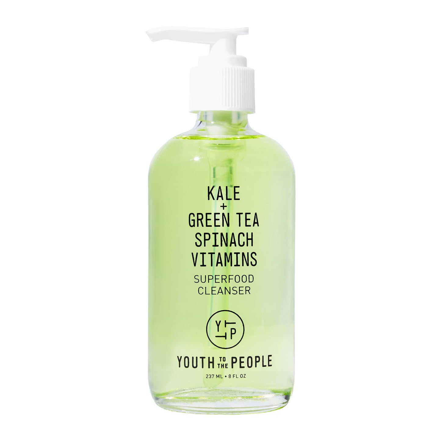 Youth To The People Superfood Facial Cleanser - Kale & Green Tea Face Wash, Gentle Makeup Remover, Antioxidant Skincare, 8 fl oz