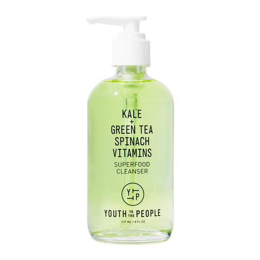 Youth To The People Superfood Facial Cleanser - Kale & Green Tea Face Wash, Gentle Makeup Remover, Antioxidant Skincare, 8 fl oz