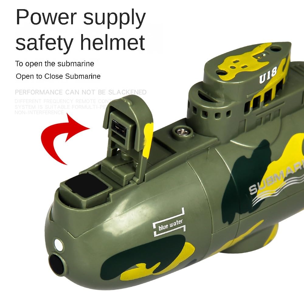 KALASU Military RC Submarine Toy for Kids – High Simulation, Dive, Float & 360° Rotation, 6-Channel Remote, Perfect Gift