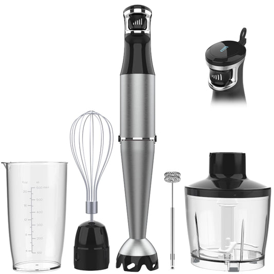 5-in-1 Immersion Hand Blender Set – 1100W Corded Stick Blender with Variable Speed, Chopper, Whisk & Frother for Soup, Smoothies & Baby Food