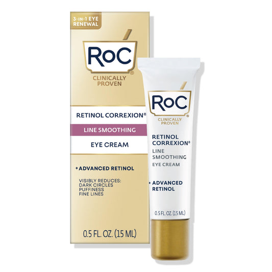 RoC Retinol Correxion Under Eye Cream – Reduces Dark Circles & Puffiness, Daily Anti-Aging Wrinkle Treatment for Men & Women, 0.5 oz
