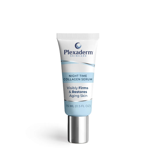 Plexaderm Night Time Collagen Serum 15 mL – Anti-Aging Peptide Serum for Firmer, Fuller, Youthful Skin, Paraben-Free, USA
