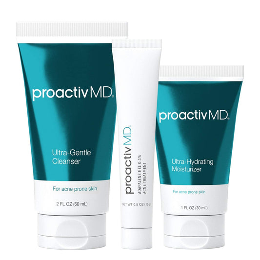 Proactiv MD 3-Step Routine, Ultra-Gentle Face Cleanser, 0.1% Adapalene Gel Treatment, Ultra-Hydrating Moisturizer, 30-Day Acne Treatment Kit