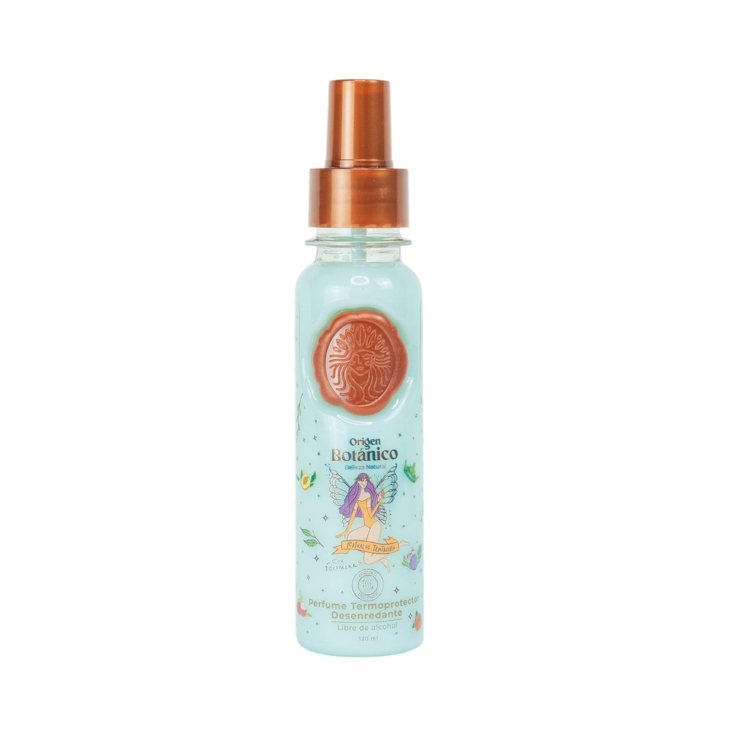Origen Botánico Perfume Termoprotector para Cabello 120ML | Sin Alcohol, Antifrizz, Desenredante, Protección Solar, Feromonas, Jazmín & Vainilla