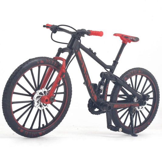 Ailejia Mini Finger Mountain MTB Bike Ornament – Downhill Racing Bicycle Toy, Cake Topper & Home Decoration, Black Red