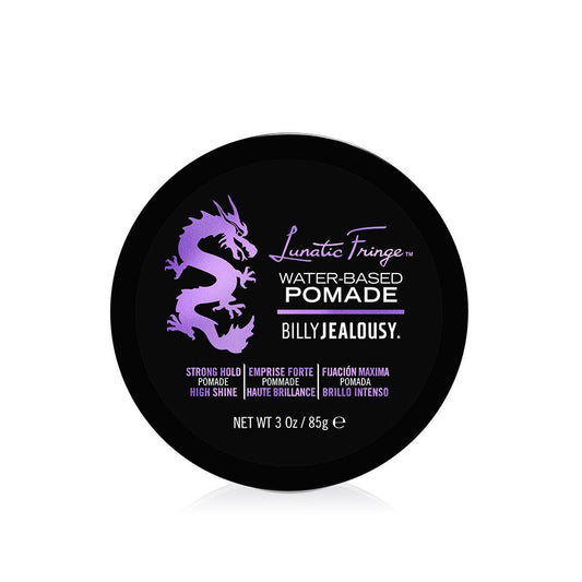 Billy Jealousy Lunatic Fringe Water-Based Pomade for Men – Strong Hold, High Shine, Vegan & Water Soluble Hair Styling Product, 3 oz