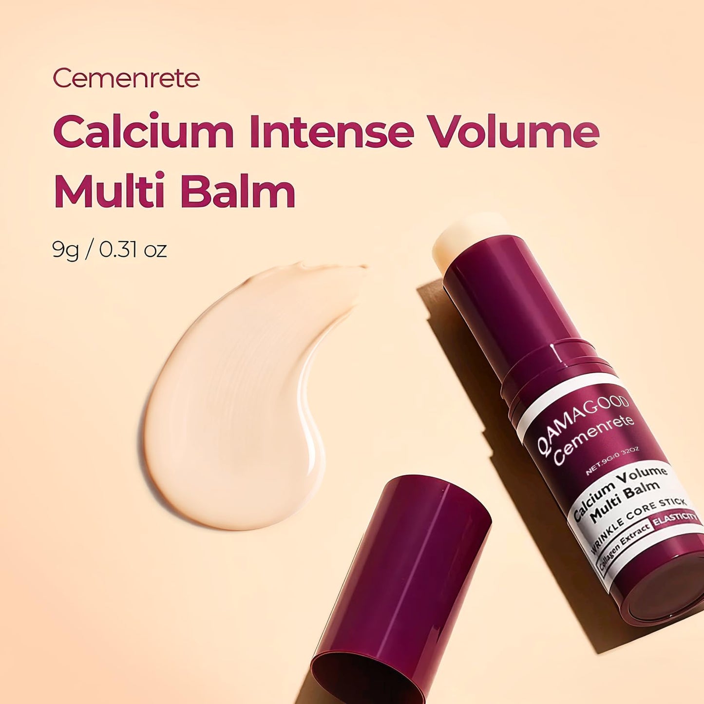 Qamagood Cemenrete Calcium Multi Balm Stick – Anti-Aging, Wrinkle & Sagging Repair, Collagen & Vitamin E Moisturizing Cream, 1PC