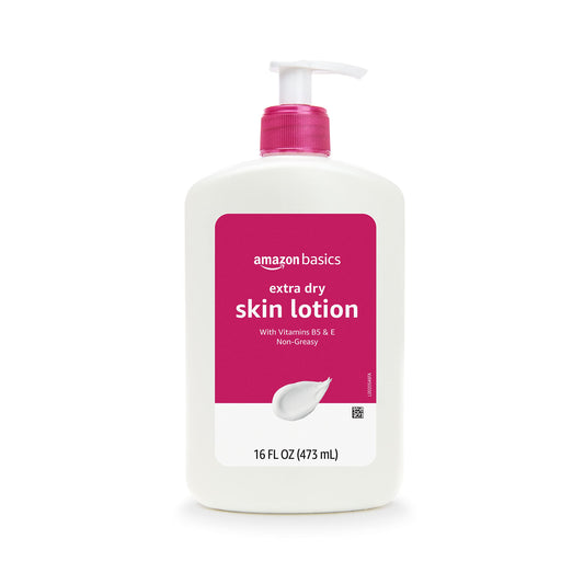 Amazon Brand - Solimo Extra-Dry Skin Lotion with Vitamins B5 & E, 16 fl oz