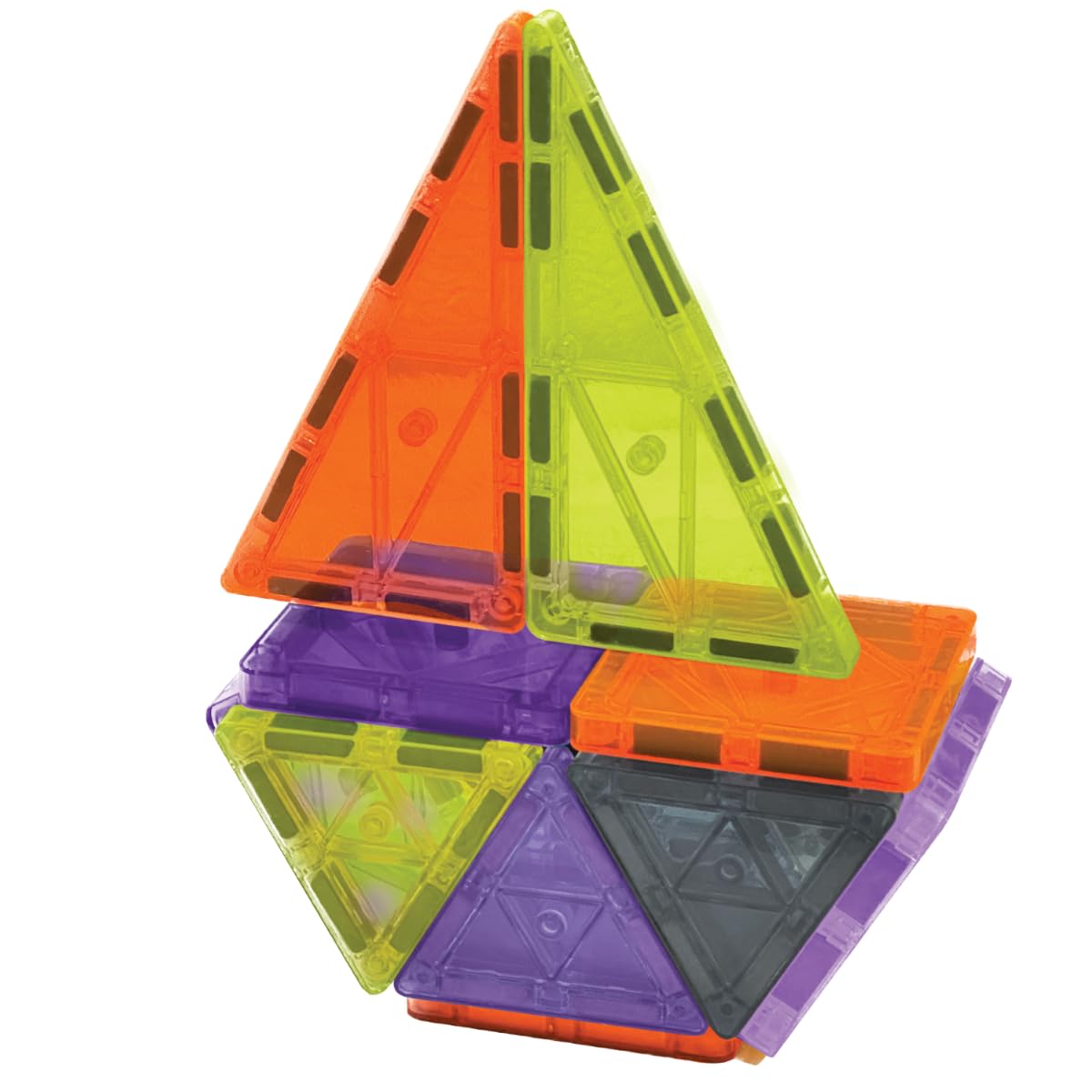 CreateOn Crayola Halloween Mini Magnetic PIP-Tiles Glow in The Dark Building Set, STEM Magnetic Travel Toys for Kids Ages 3+, 24 Pieces