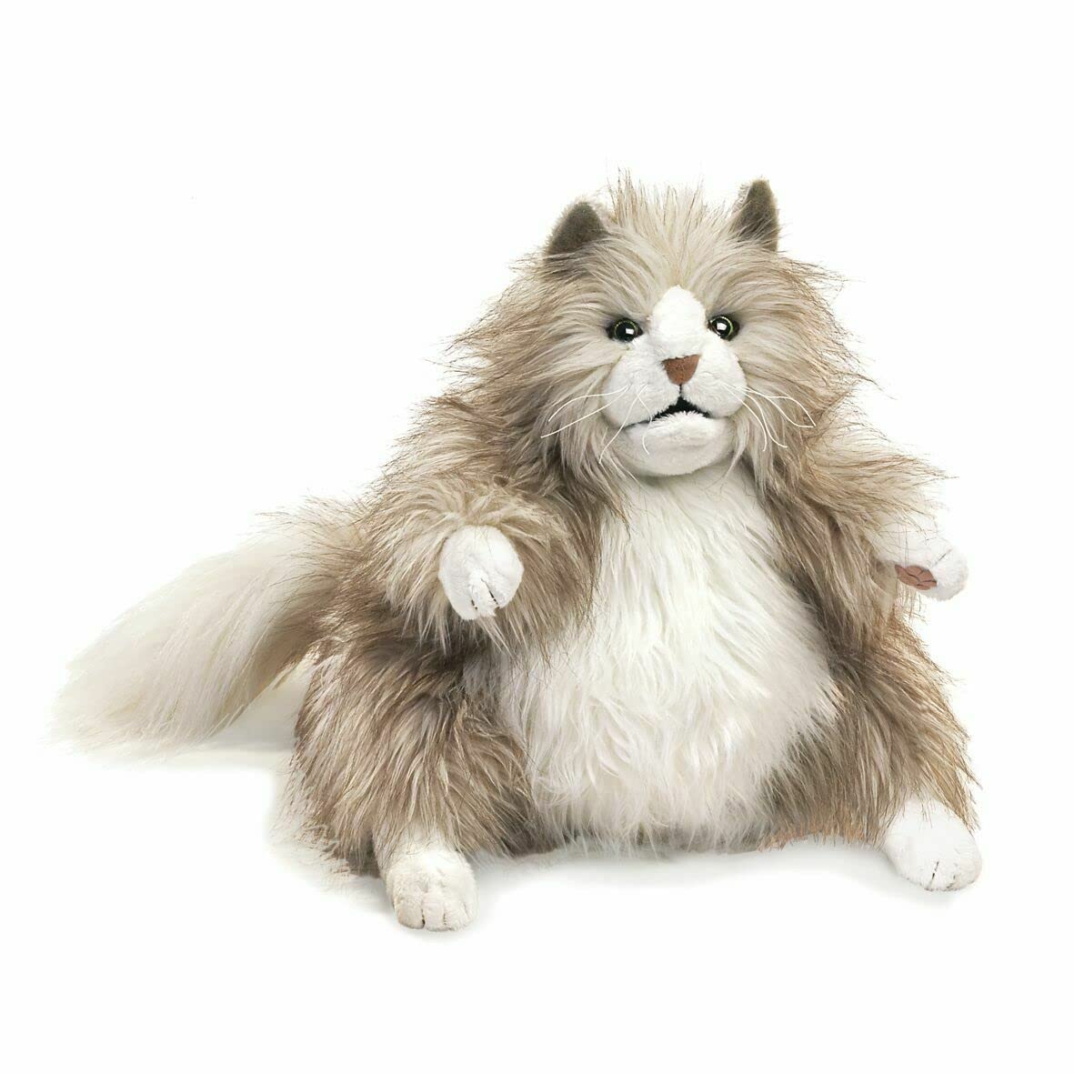 Folkmanis Fluffy Cat Hand Puppet, Multi-Colored (2566)