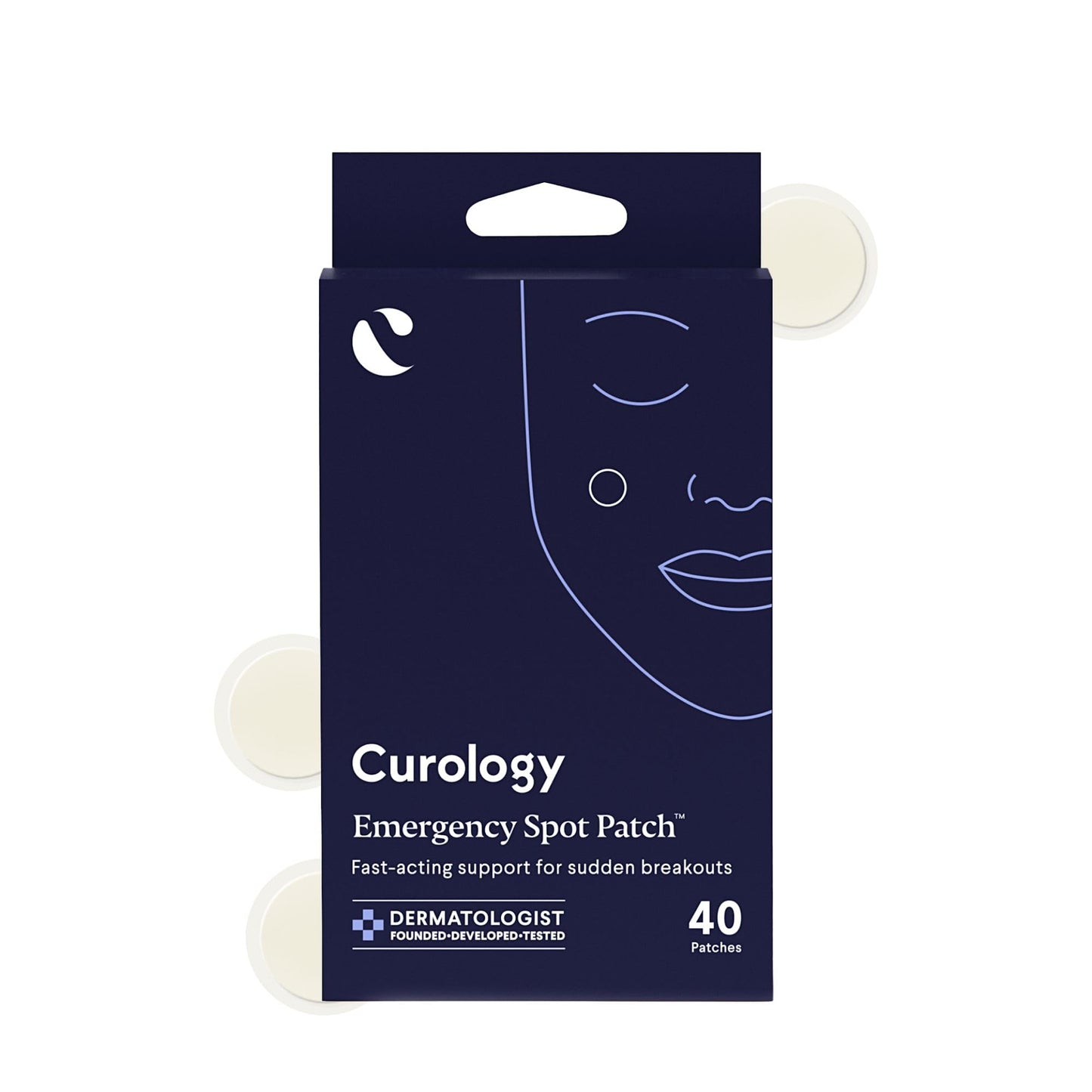 Curology Emergency Spot Pimple Patches for Face, Hydrocolloid Pimple Patches Fast-Acting, 40 Count