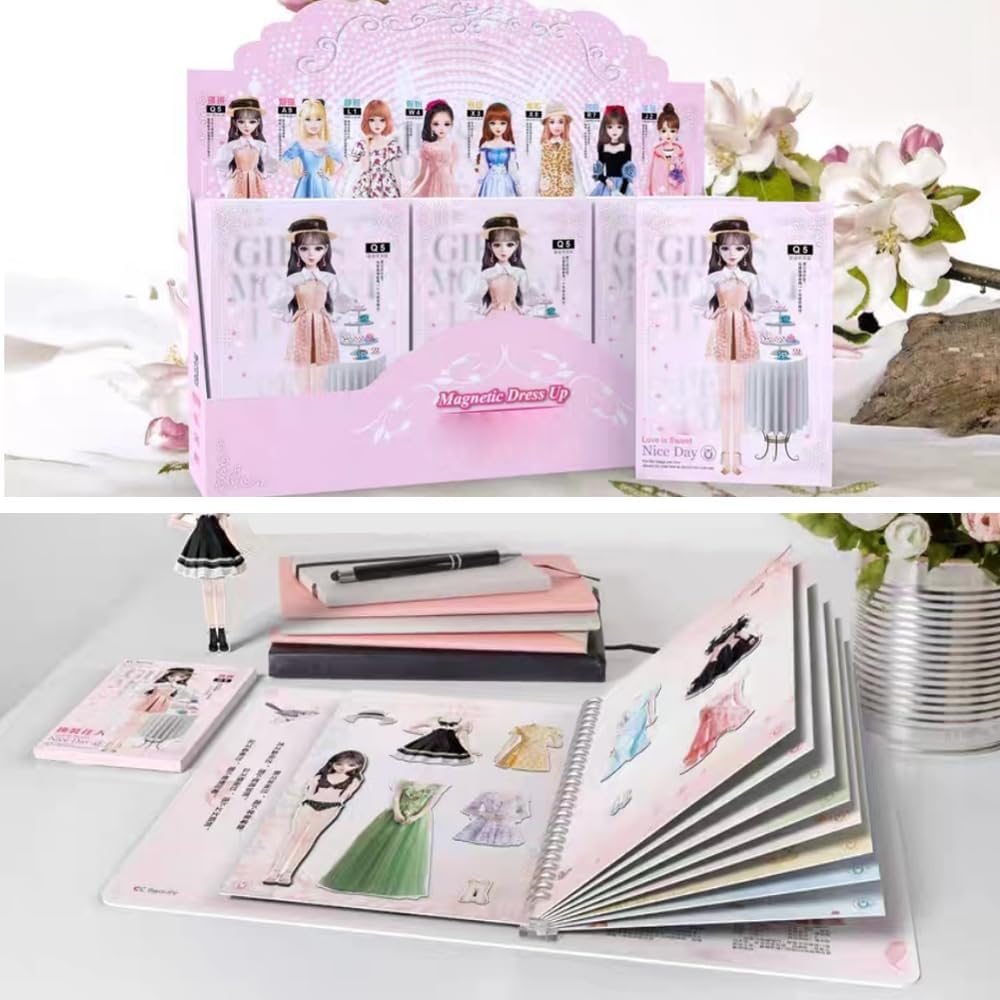 Magnetic Princess Dress Up Paper Dolls for Girls 4-7, Pretend Play Toy Set with Magnet Clothes & Puzzles, Birthday Gift 2025