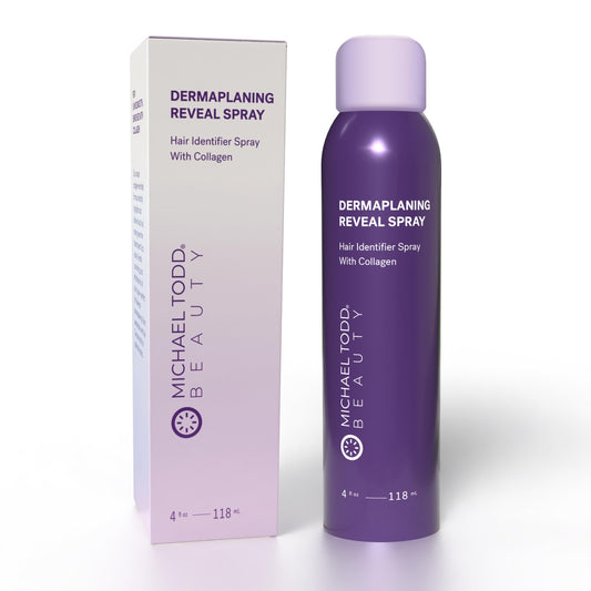 Michael Todd Beauty Sonicsmooth Hair Identifier Spray, Collagen Mist for Face Shaving & Dermaplaning, Highlights Peach Fuzz, 4oz