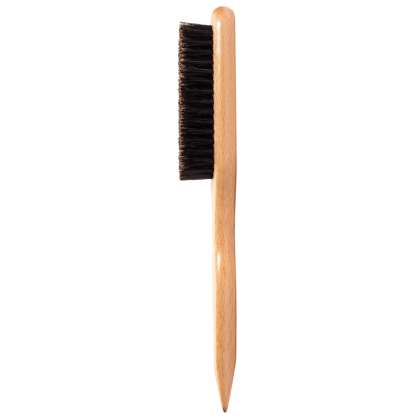 GranNaturals Boar Bristle Slick Back Brush for Sleek Ponytails & Buns – Smooths Flyaways, Baby Hairs & Edges, with Rat Tail for Parting