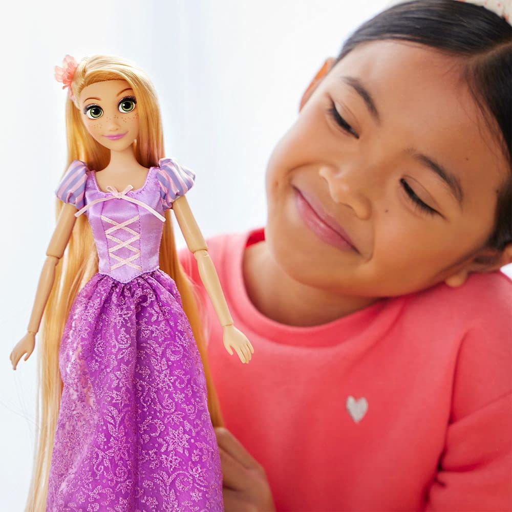 Disney Store Rapunzel Classic 11" Doll from Tangled for Girls – Fully Posable, Includes Brush, Molded Details & Iconic Outfit, Disney Princess Toy