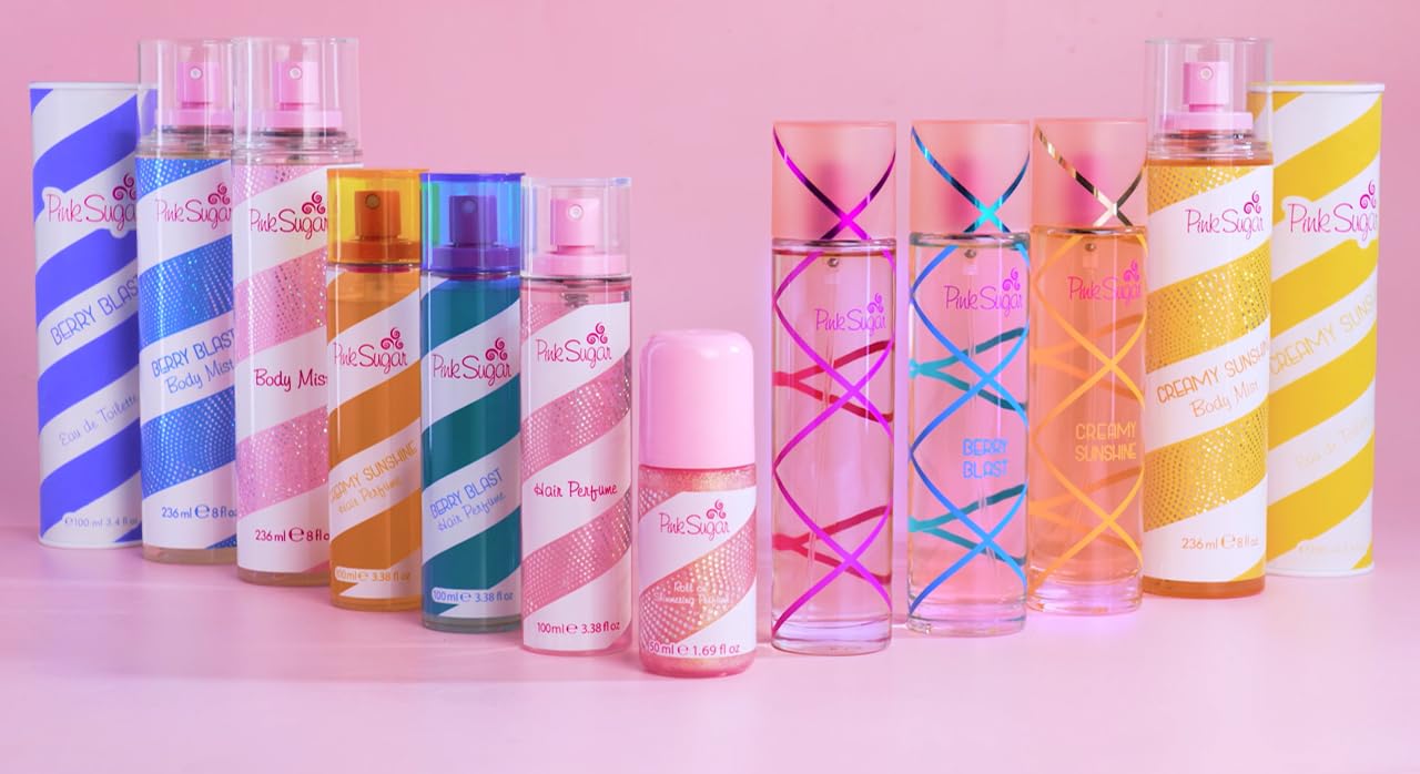 Pink Sugar Hair Perfume for Women – Sweet Floral & Fruity Body Mist with Raspberry, Cotton Candy & Vanilla Notes, Light Scent, 3.38 Fl Oz