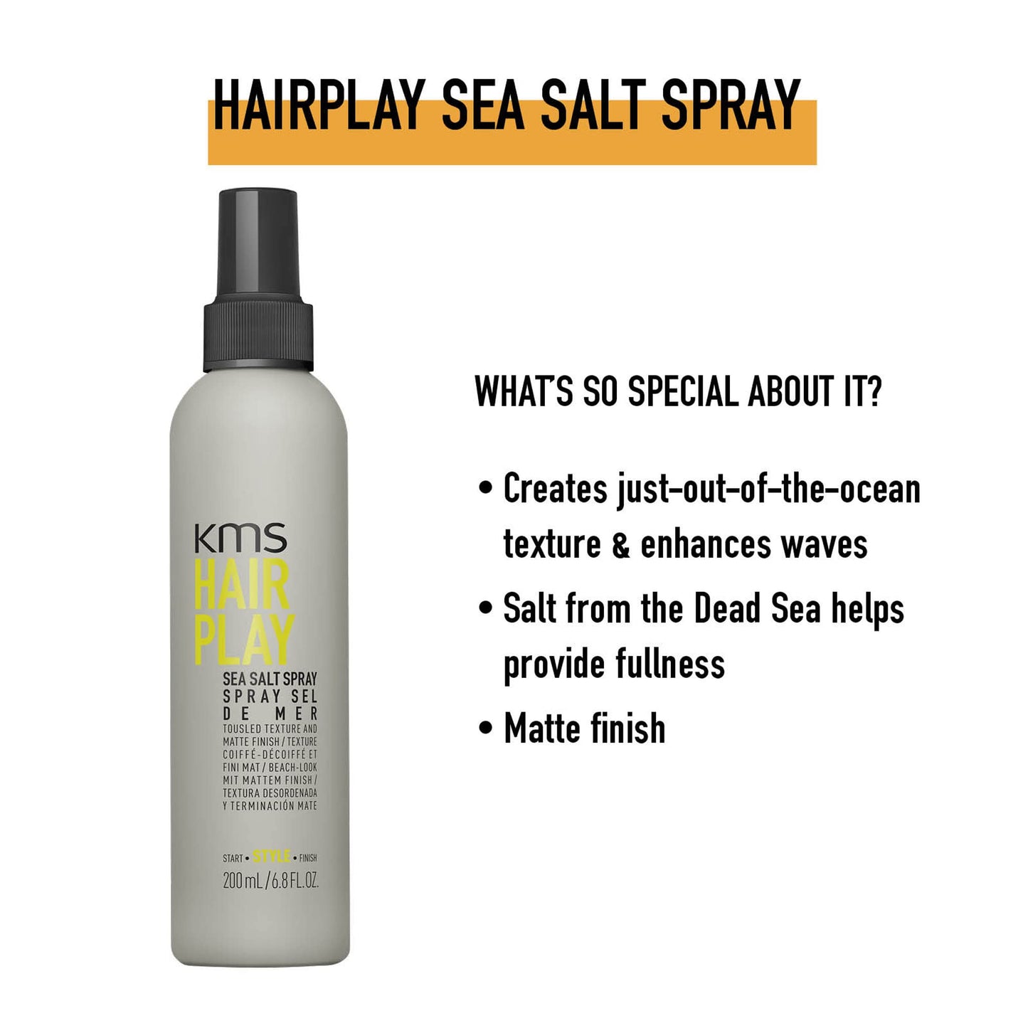 KMS HAIRPLAY Sea Salt Spray, 6.7 oz