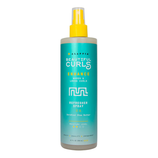 Alaffia Beautiful Curls Curl Enhance Refresher Spray | For Wavy to Curly Hair | Shea Butter, Calendula & Aloe | Sulfate-Free, 12 Fl Oz