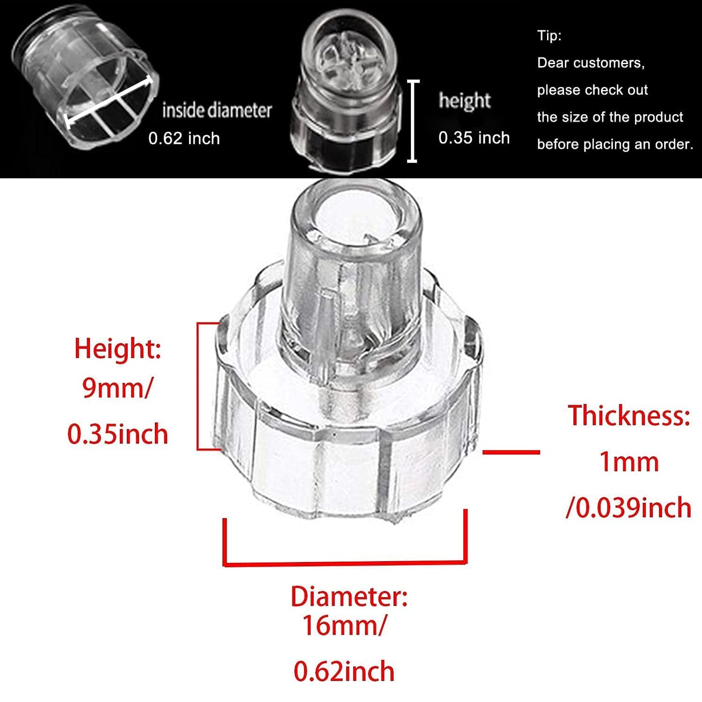 Elitzia 8pcs Plastic Hydro Dermabrasion Microderma Heads - Aqua Peel Tips for Hydro Facial Skin Cleaning & Beauty Machine Replacement