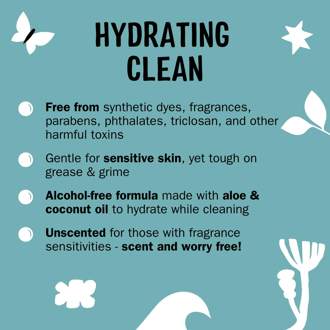 Molly's Suds Foaming Hand Soap, Aloe & Coconut Oil, Moisturizing, Essential Oils, Unscented, Clean Ingredients, 8.25oz Pack of 3