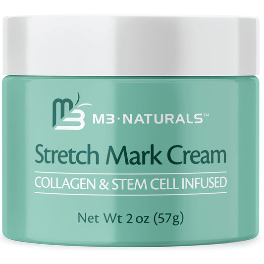 M3 Naturals Stretch Mark Cream with Collagen & Stem Cells – Green Tea & Raspberry Ketones Scar Remover & Maternity Skin Oil, 2oz